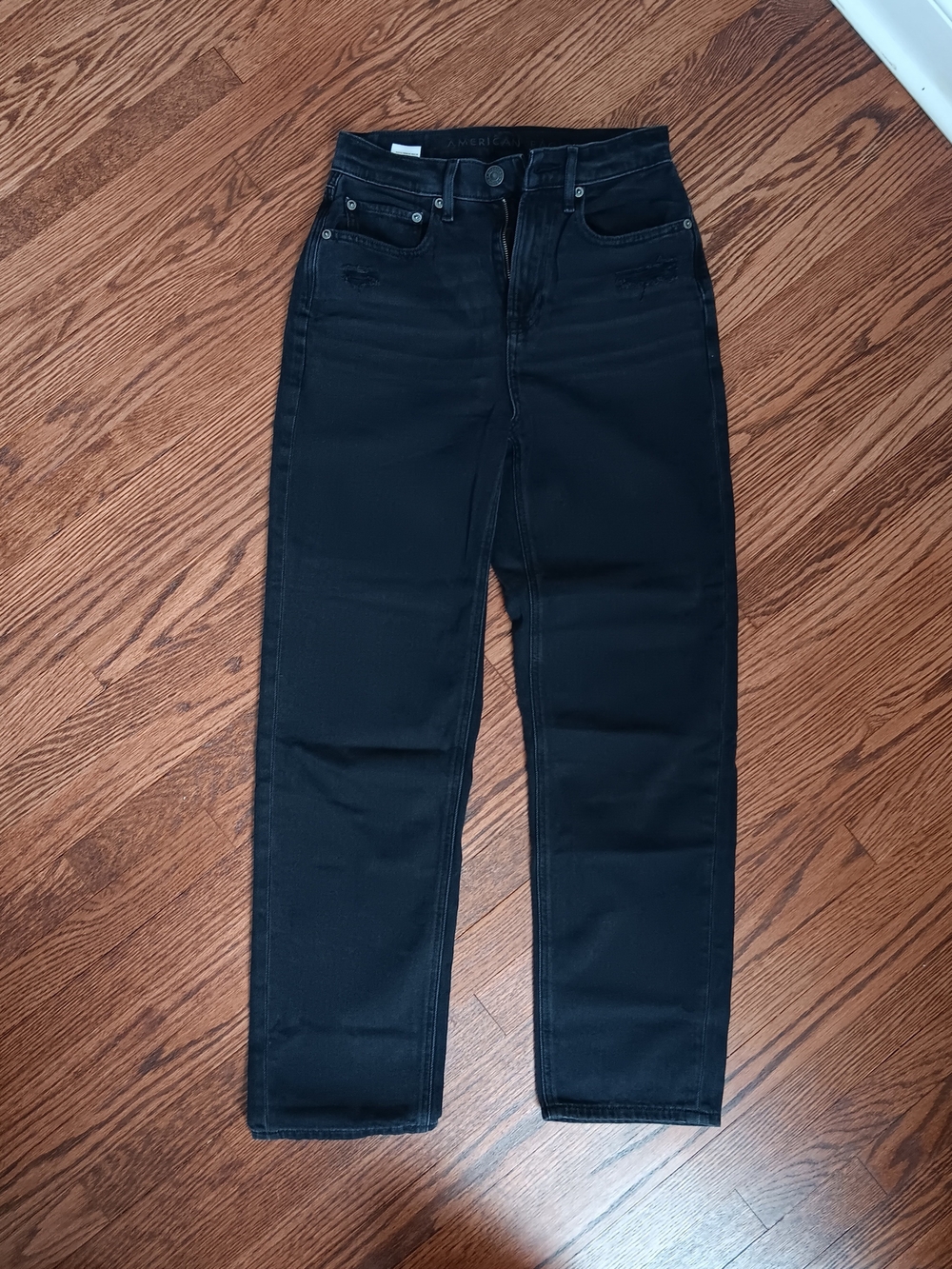 Women's Black High-Rise Straight American Eagle